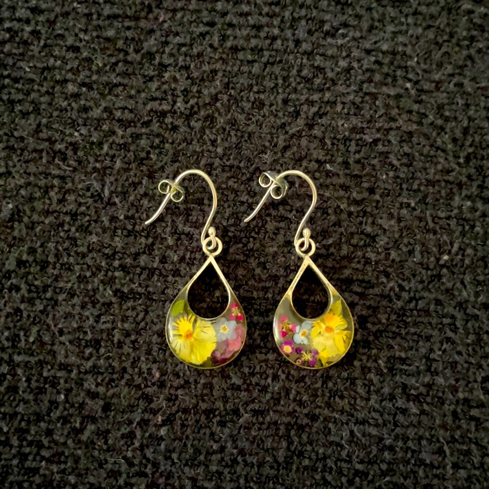Hand Pressed Flower Earrings